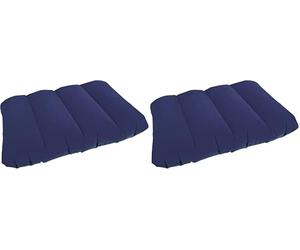 Milestone Camping 88070 Inflatable Pillow/Camping & Travel Pillow/Waterproof Flocked Surface/Easy Inflate & Deflate/Lightweight & Compact / 53cm x 26xcm Inflated Size,Blue (Pack of 2)