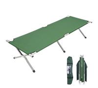 Milestone Camping Folding Camp Bed With Carry Bag - Green, Green