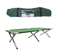 Milestone Camping Deluxe 6 Leg Folding Camp Bed, Heavy Duty Aluminium Frame and Durable Fabric, Carry Bag Included, Camping, Festivals, Fishing, 189cm x 64cm