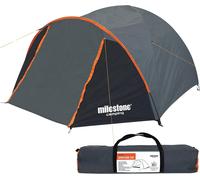 Milestone Camping Dome Tent Super 2 Person Water Resistant Charcoal/Orange