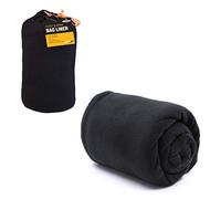 Milestone Camping Fleece Sleeping Bag Liner/Comfort and Warmth/Backpacking, Camping, Festivals/Lightweight Compact and Portable/Easy/Black / L220 x W85cm