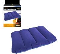 Milestone Camping Flocked Inflatable Pillow ~ Blue ~ 88070
