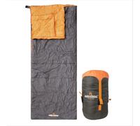 Milestone Camping, Grey, 26730 Single Envelope Sleeping Bag | 3 Season | Double Insulation | Full Length Dual Zip | Grey & Orange | Packs Down Tight | 210cm x 85cm