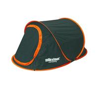 Milestone Camping Pop Up 1 Person Tent, Water-Resistant 2000mm | Lightweight Carry Bag, Heavy-duty Tent Pegs, Suitable For Festivals, Camping, Garden, Fishing & Beach Adventures
