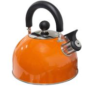Milestone Camping 24860 2L Whistling Camping Kettle/Durable and Lightweight/Pouring Spout and Heat-Resistant Handle/Metallic Orange/Ideal for Camping, Fishing, Workshops and Garages