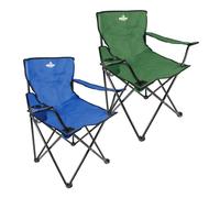 Milestone Folding Leisure Chair W/Cup Holder - Green or Blue