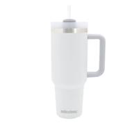 Milestone Travel Mug & Straw with Handle Stainless Steel Double Walled White 1200ml