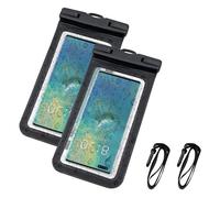 Milestone Waterproof Phone Pouch 2 Pack/Universal Dry Bag with Lanyard for Phones Up to 7.2", Black, IPX8 Rated for Beach, Swimming, Holidays & Water Sports 20669