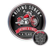 MilestoneMint 4 Year Sobriety Coin - Riding Sober AA Medallions - 4 Year AA Chips & Medallions to Celebrate Milestones - Four Year Sober Coin Gift for Men & Women in Recovery