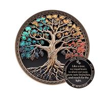 MilestoneMint Affirmation Sobriety Coin Gift Set | Tree of Life AA Chip Medallion with Coin Capsule, Display Stand & Card | Sobriety Gifts for Anniversary Month & Year for Men & Women in Recovery