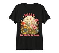 Miley Name Cute Retro Girls Wildflower Miley Name Premium T-Shirt