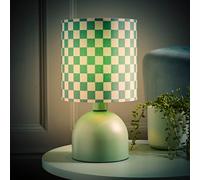 ValueLights | Miley Green Checkerboard Drum Lamp Shade Moss Green Table Lamp | Table Lamps, Home Décor & Improvement Essential