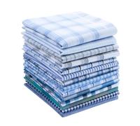 MileyMarla Assorted Pack of Mens White Color Border Cotton Handkerchiefs, White, 18 PCS
