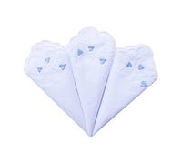 MileyMarla Ladies Embroidery Cotton White Handkerchiefs Lace Wedding Hankies, Heart-3pcs, One Size