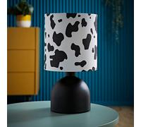 ValueLights | Miley Cow Print Drum Lamp Shade Matte Black Table Lamp | Table Lamps, Home Décor & Improvement Essential