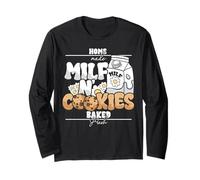 Milf Cookies Milk Homemade Baked Fresh Funny Adult Humor Long Sleeve T-Shirt