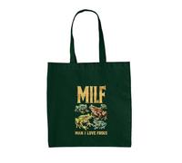 MILF Man I Love Frogs - 100% Cotton Tote Bag - Bottle Green - One Size