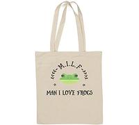 MILF Man I Love Frogs Funny Meme Natural Cotton Tote Bag White One Size