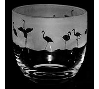 Milford Collection Animo Glass Pillar Candle Holder - Flamingo