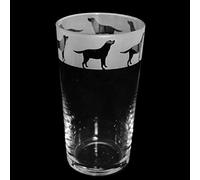 Milford Collection Animo Glass Pint Beer Glass - Labrador Dog