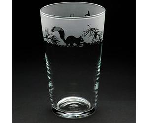 Milford Collection Animo Glass Pint Beer Glass - Squirrel