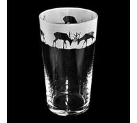 Milford Collection Animo Glass Pint Beer Glass - Stag