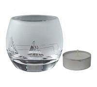 Milford Collection Animo Glass Small Crystal Sport Sailing Glass Tealight Candle Holder - All at Sea