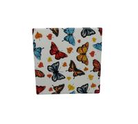Milford Collection Ceramic Art Coaster 10x10cm Butterflies Design - Cork Backed Non-Slip Drink Coaster Table Mat for Home Decor