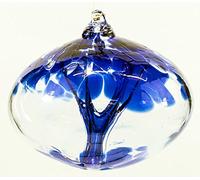 Milford Collection Large Glass Globe - Sapphire Tree of Life Hanging Ornament - Recycled Glass - Friendship Day Gift