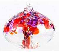 Milford Collection Orb Tree of Life Small Glass Globe - Garnet