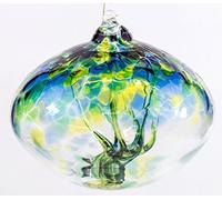 Milford Collection Orb Tree of Life Small Glass Globe - Sea Green