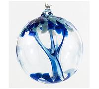 Milford Collection Tree of Life Small Glass Globe - Aquamarine