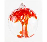 Milford Collection Tree of Life Small Glass Globe - Ruby