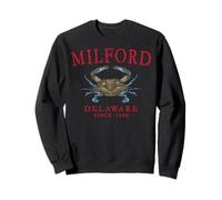 Milford Delaware Crab Town Since 1680 Vintage Red Letters Sweatshirt