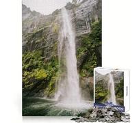 Milford Sound Neuseeland Jigsaw Puzzles 1000 Piece for Adults Memory Boost Cozy Fun Pattern Assemble Nice Decor (38x26cm)