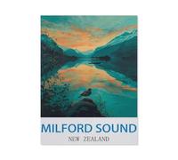 Milford Sound New Zealand，Puzzle 1000 Pieces of Paper Puzzles Suitable for Adults Children Families Stress Relief Puzzle Games（38x52CM）-CI74