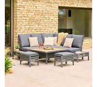 mili aluminium square outdoor adjustable lounge modular dining set in graphite grey