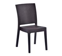 mili polypropylene side chair in brown rattan effect