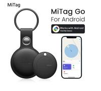 MiLi Smart Tracker Mitag Bluetooth Locator Anti-Lost Device Mobile Keys Pet Elderly Kids Finder Work With Android Find My Black Leather Case