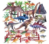 MILIEUR 45Pcs Dinosaur Toys Realistic Jurassic Figures Playset for Kids