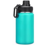 Milifox 350ml Insulated Water Bottle Leakproof,Vacuum Stainless Steel Water Bottles,Dual Use of Hot Cold Drinking Flask Double Wall Insulation,18 Hours Cold and 8 Hours Hot(Aqua Green)
