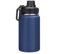 Milifox 350ml Insulated Water Bottle Leakproof,Vacuum Stainless Steel Water Bottles,Dual Use of Hot Cold Drinking Flask Double Wall Insulation,18 Hours Cold and 8 Hours Hot(Navy Blue)