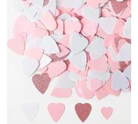 Milifox 60g Heart Confetti,Heart Shaped Confetti Paper for Wedding Birthday Party Decoration Valentine's Day Baby Shower Decor,Rose Gold Pink White Heart