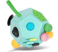 Milifox Fidget Cube for Kids Adults, Fidget Toys for Anxiety, Cube Fidgets Toy Anti Stress Autism OCD ADHD, 12 Sided Anxiety Toys for Adult Girls Boys Teens, Blue