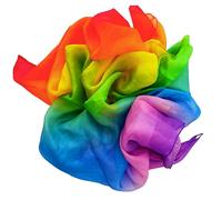 milijou Play Silk - Versatile Natural Silk Scarf for Creative Play, Dancing & Fancy Dress, Educational Activities According to Montessori Waldorf, 90 x 90 cm, Rainbow
