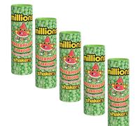 Milions Shakers 82g - Watermelon - These Tiny, Chewy Sweets Are Bursting With Juicy Watermelon Flavour In Every Bite - Pack of 5 x 82g