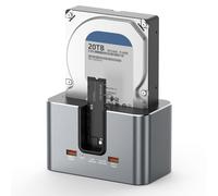 MiliPow 2-Bay Hard Drive Enclosure for 2.5 & 3.5 inch SATA HDD/SSD and M.2 NVMe SSD, 10Gbps USB 3.2 Interface, Up to 28TB