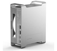 MiliPow Vertical Docking Station & Stand for Mac mini M4/M4 Pro, Aluminium Hub with M.2 NVMe SSD Enclosure, 4K@60Hz HDMI, 10Gbps USB-A, SD/TF, 100W PD Charging, Space-Saving Desk Setup