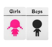 Milisten 1 Pair Bathroom Door Signs, Self-adhesive Restroom Gender Identification Labels for Kindergarten and Daycare, Boys and Room Wall Stickers
