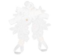 Milisten 1 Pair White Fabric Wedding Beach Anklet Chain for Bride and Lady, Romantic and Elegant Foot Decorative Jewelry for Wedding Or Beach Occasion